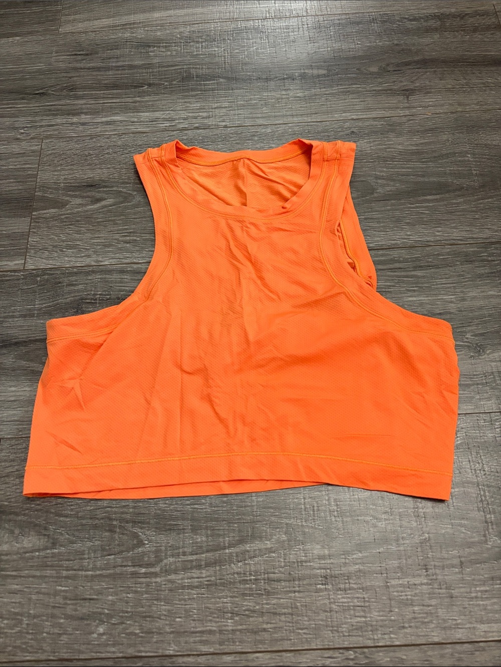 lululemon neon orange cropped tank
